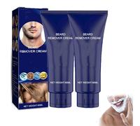 Men P-ermanent Lot de 2 crèmes d'épilation pour barbe pour homme, crème d'épilation P-ermanent, crème dépilatoire naturelle douce et indolore pour le visage, les jambes, les bras