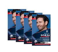 Men Perfect Gel de Coloration Anti-gris 90 Noir (4 x 80 ml) Pour Homme, Teinte Pour un Résultat Naturel