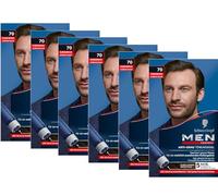 Men Perfect Gel teinté anti-gris 70 marron foncé (6 x 80 ml) pour homme estompe les cheveux gris, teinte anti-gris pour un résultat naturel