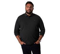 Men Plus Hommes Grandes Tailles Polo Men+ en Maille piquée, Ventre Confort et Manches Longues, Collection Basic - Jusqu'au 8 XL Noir 4XL 836274100-4XL