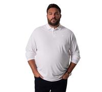 Men Plus Hommes Polo Men+ en Maille piquée, Ventre Confort et Manches Longues, Collection Basic - Jusqu'au 8 XL Blanc Neige 6XL 836274200-6XL