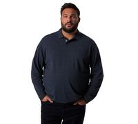 Men Plus Hommes Polo Men+ en Maille piquée, Ventre Confort et Manches Longues, Collection Basic - Jusqu'au 8 XL Bleu Marine XXL 836274130-XXL