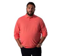 Men Plus Hommes Polo Men+ en Maille piquée, Ventre Confort et Manches Longues, Collection Basic - Jusqu'au 8 XL Corail 6XL 836274506-6XL