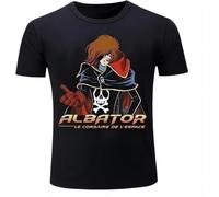 Men Print T Shirt albator Gray t-Shirt Logo Tshirts Cotton Tshirt Men Summer Fashion t-Shirt Euro Size Unisex o-Neck Tee-Shirt Black M