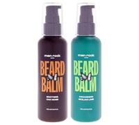 Men Rock Baume à barbe Duo - Après-shampoing et soin de barbe vivifiant et apaisant - Hydrate la barbe et la peau - Citron vert de Sicile et mousse de chêne - 2 x 100 ml