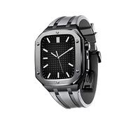 Men Rugged Protective Case Drop Proof Metal Bumper with Strap Silicone Band Luxury Band Case for 45mm 44mm, for iWatch 7/6/5/4 SE