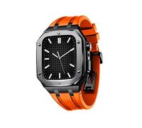 Men Rugged Protective Case Drop Proof Metal Bumper with Strap Silicone Band Luxury Band Case for 45mm 44mm, for iWatch 7/6/5/4 SE
