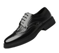 Men’s British Style Luxury Lace Up Formal Leather Tuxedo Shoes Black Height Increase Dress Oxfords for Wedding and Party(39 EU)