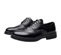 Men’s Classic Calfskin Leather Lace-Up Oxfords Pointed Toe Slip-Resistant Wedding & Formal Dress Shoes(40 EU)