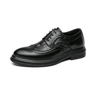 Men’s Classic Lace-Up Leather Oxford Shoes Round Toe Platform Business & Casual Spanish Style(Black,40 EU)