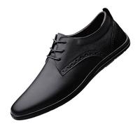 Men’s Classic Wingtip Leather Oxfords Lace-Up Luxury Low Top Business Dress Shoes Comfortable & Stylish(Black,43 EU)