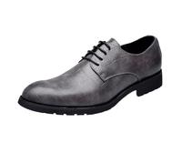 Men’s Comfort Lace Up Oxford Dress Shoes Orthopedic Leather Brogue Business Formal Footwear(Gray,37 EU)