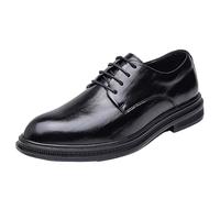 Men’s Comfortable Lace Up Black Leather Oxford Shoes Classic Formal Tuxedo Wedding Prom Dress Shoes(40 EU)