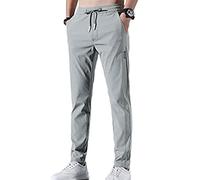 Men‘s Fast Dry Stretch Pants, 2023 New Ice Silk Breathable Quick Dry Casual Hiking Joggers with Pockets (Light Green,XX-Large)