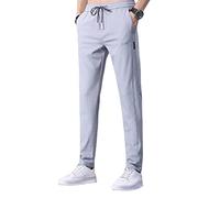 Men‘s Fast Dry Stretch Pants, 2023 New Ice Silk Breathable Quick Dry Casual Hiking Joggers with Pockets (Light Gray,XX-Large)