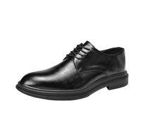 Men’s Italian Leather Oxford Dress Shoes Lace-Up Round Toe Formal Business Office Shoes(42 EU)