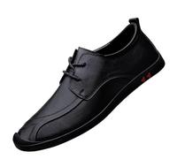 Men’s Modern Lace-Up Leather Oxford Shoes Low Top Formal Dress Party Shoes Comfortable & Stylish(Black,40 EU)