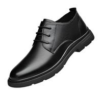 Men’s Modern Luxury Black Lace Up Leather Oxfords Formal Wedding Prom Dress Shoes(38 EU)