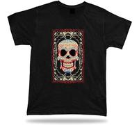 Men' S Tshirt Tee Shirt Birthday Gift Idea Floral Skull Mexican Day of The Dead Black M