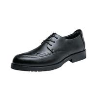 Men’s Vintage Lace-Up Leather Oxford Shoes Height-Increasing Round Toe Formal Office Working Shoes Comfortable & Stylish(39 EU)