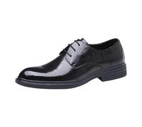 Men’s Waterproof Black Lace Up Pointed Toe Leather Dress Shoes Formal Wedding Prom Oxfords(40 EU)