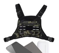 Men Sports Chest Bag, Front Vest Training Purse, 0.88 inches Multi Functional Design & Lightweight, Adjustable Running Box Pack for Daily Use from Gym to Trail Runs