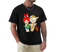 Men Summer Tees Pebble amp bam bam Short t-Shirt Tees Mens White