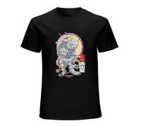 Men T Shirt Japanese Style Fashion Mens T Shirt Printed Tee Shirts O-Neck Short Sleeve High Street Tees Streetwear Size L