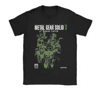 Men T-Shirt Metal Gear Solid 3 Snake Awesome Pure Cotton Tees Short Sleeve T Shi Black XL