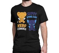 Men T-Shirts Kero and Suppi Card Captor Sakura Cotton Tee Shirt Short Sleeve Kawaii Manga T Shirts Crewneck Tops Black