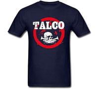 Men T Shirts Ska Punk Talco T-Shirt Trombone Skull Tshirt Street Rapper Tops Funky Cotton Navy Tees Skulls Clothes Navy Manches Courtes(Small)