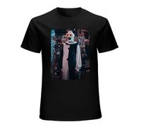 Men T-Shirts Terrifier 2 Casual Cotton Tee Shirt Short Sleeve Horror Movie Art The Clown T Shirt Crew Neck Tops Black L