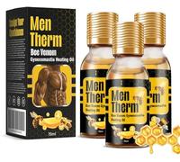 Men Therm Bee Venom | Mentherm Bee Venom Gynecomastia Heating Oil | Men Therm Bee Venom Oil, Mentherm Bee Venom Gel,Gynecomastia Tightening for Men (3pcs)