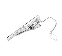 Men Tie Clips, Silver White Rectangle Stainless Steel Clip Ties for Men Unisex Tie Clip on for Women for Women Tie Accessories