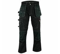 Men travail Cargo pantalon noir Heavy Duty Multi-Poches et poches Knee Pad, comme Dewalt, Noir, 38 W/33 L