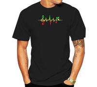 Men Tshirt Short Sleeve Music Pulse Reggae Sound Wave Rastafarian Jah Jamaica Rasta T Shirt Tee Tops t-Shirt