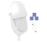 Men Wall Mounted Urinal, Commercial Urinal Toilet Unit with Cover, Adjustable Flushing Diverter and Hose Connection, Sanitary Restroom Fixture for Home Yard Vehicle Travel Camping Use, 11.22x15 Inches