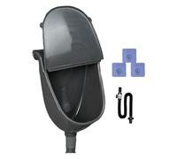Men Wall Mounted Urinal, Commercial Urinal Toilet Unit with Cover, Adjustable Flushing Diverter and Hose Connection, Sanitary Restroom Fixture for Home Yard Vehicle Travel Camping Use, 11.22x15 Inches