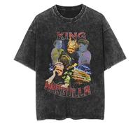 Men Washed Tees Oversize Hasbulla Graphic Distressed T-Shirt Men Streetwear Hip Hop Vintage Tshirt 2022 Men Harajuku Cotton Tops Black M
