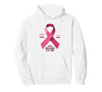 Men Wear Pink Too Ruban de Soutien pour la Sensibilisation au Cancer du Sein Sweat à Capuche, Unisexe pour Adultes, Blanc, XXL