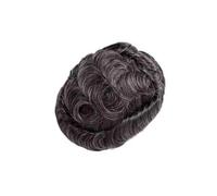 Men Wig Ultra Thin PU Base Human Hair Man Toupee | 1B30#，Light Weight 90% Density,0.02-0.03 mm PU,30mm Wave(7"x10")