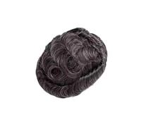 Men Wig Ultra Thin PU Base Human Hair Man Toupee | 1B30#，Light Weight 90% Density,0.02-0.03 mm PU,Straight hair(8"x10")