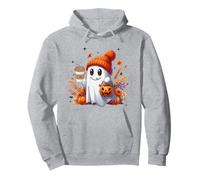 Men Women Autumn Cute Ghost Drinking Coffee Halloween Spooky Sweat à Capuche