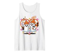 Men Women Autumn Spooky Halloween Cute Ghost Drinking Coffee Débardeur