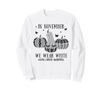 Men Women in November We Wear White Lung Cancer Awareness Sweatshirt