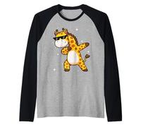 Men Women Kids Cool Giraffe Dabbing Animals Wildlife Parties Manche Raglan