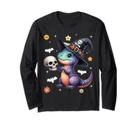 Men Women Kids Dinosaur Spooky Halloween Trendy Groovy Retro Manche Longue
