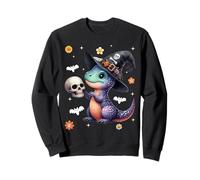 Men Women Kids Dinosaur Spooky Halloween Trendy Groovy Retro Sweatshirt