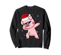 Men Women Kids Funny Pig Dabbing Animals Wildlife Christmas Sweatshirt