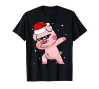 Men Women Kids Funny Pig Dabbing Animals Wildlife Christmas T-Shirt